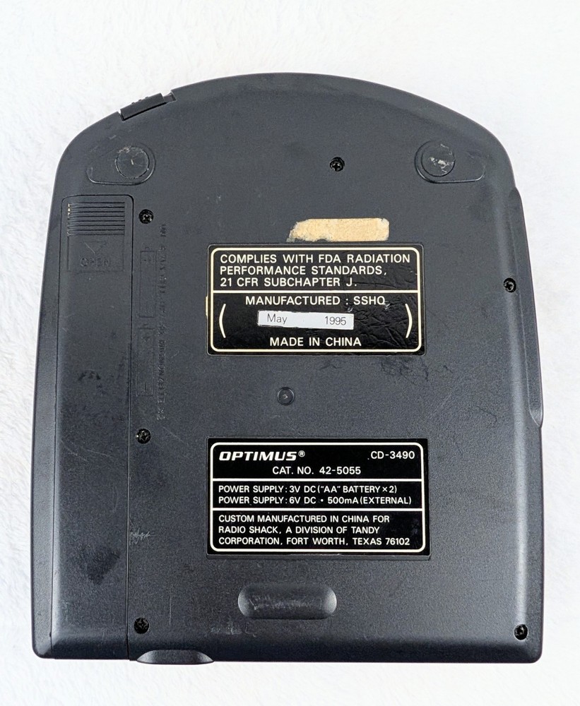 Optimus CD-3490 Portable Compact Disc Player Digital Signal Processing