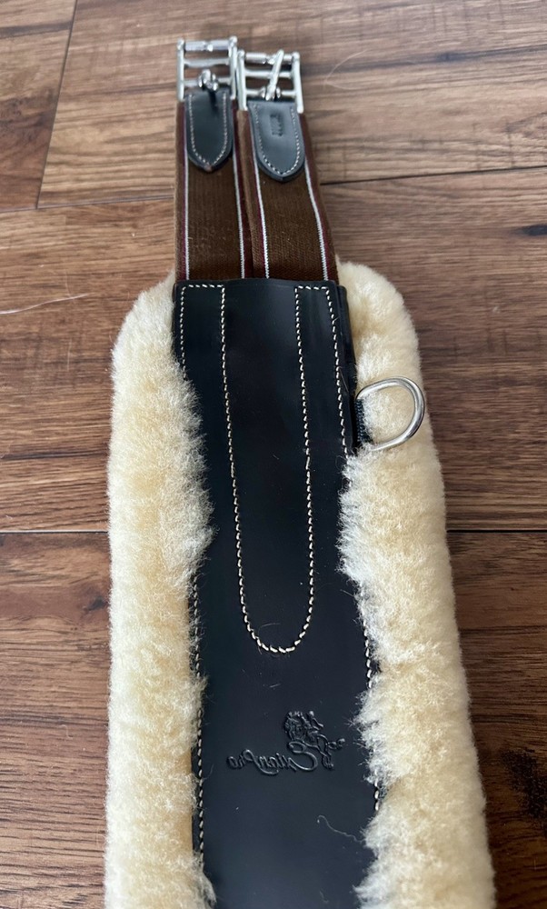 54' Leather Girth with Removable Sheepskin