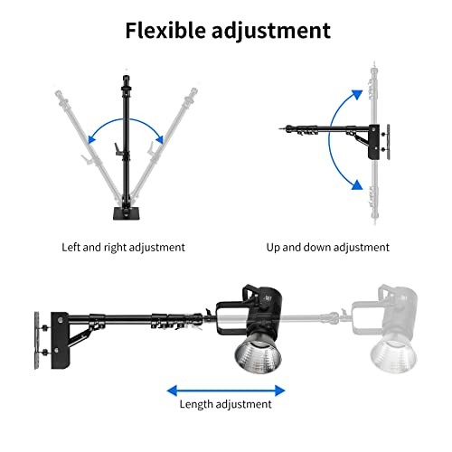 Wall Mount Triangle Boom Arm 39.37inch/100cm, Ring Light Mount Support