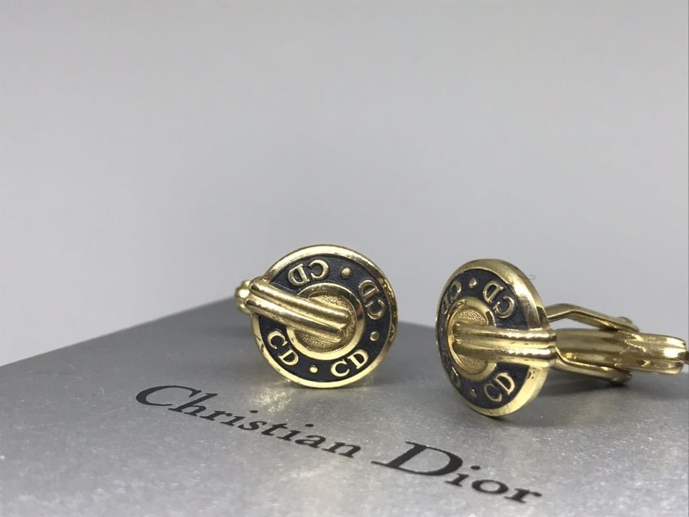 Dior Cd Oval Black Gold Cufflinks