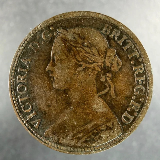 1860 Great Britain Farthing Victoria Britannia Reverse