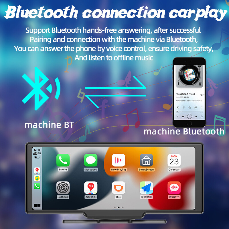 10 Inch Mirror Link Bluetooth AUX Camera Touch Screen FM Carplay Android Auto