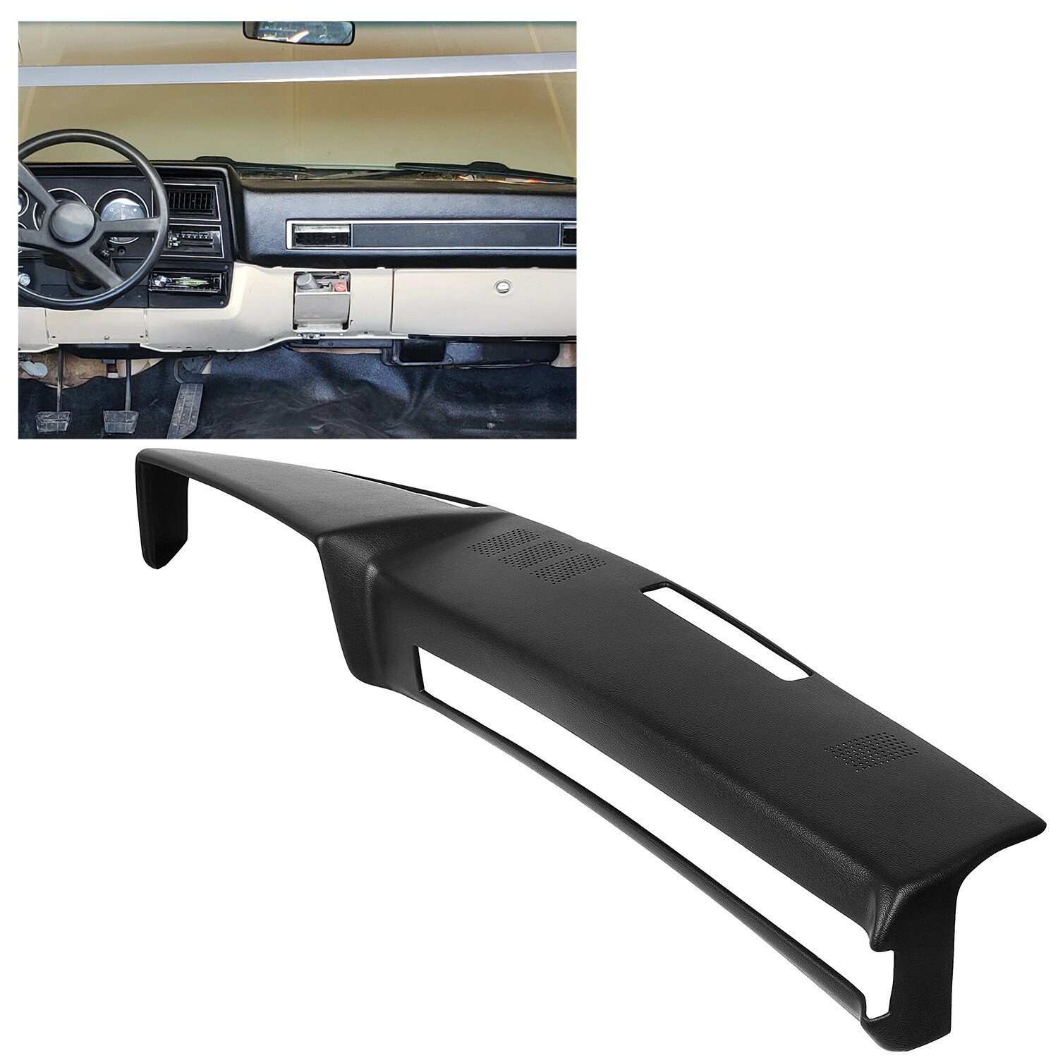 BLK Dash Cover Cap FOR 1981-87 Chevy GMC Full Size Pickup 1981-91 Chevy GMC SUV