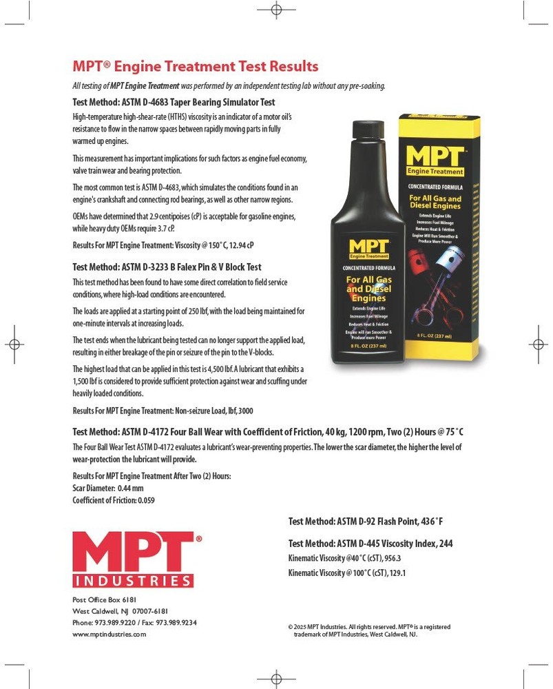 MPT Engine Treatment, 4 oz.