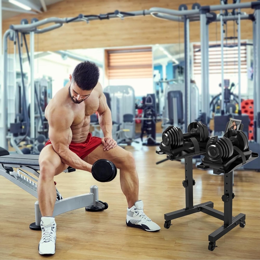 Adjustable Double Dumbbell Rack Stand For SelectTech 552/1090 Dumbbell Holder US