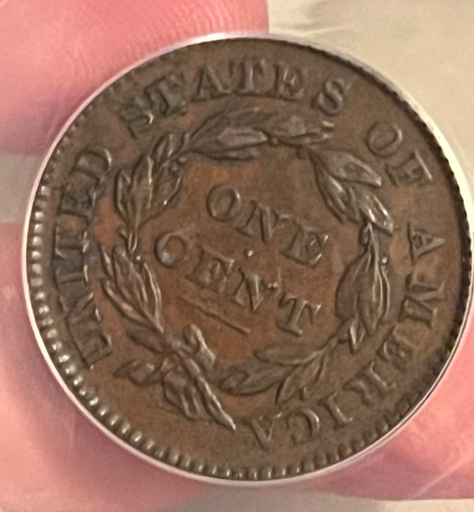 1833 Coronet Large cent , Double profile nice XF-45 better date & grade