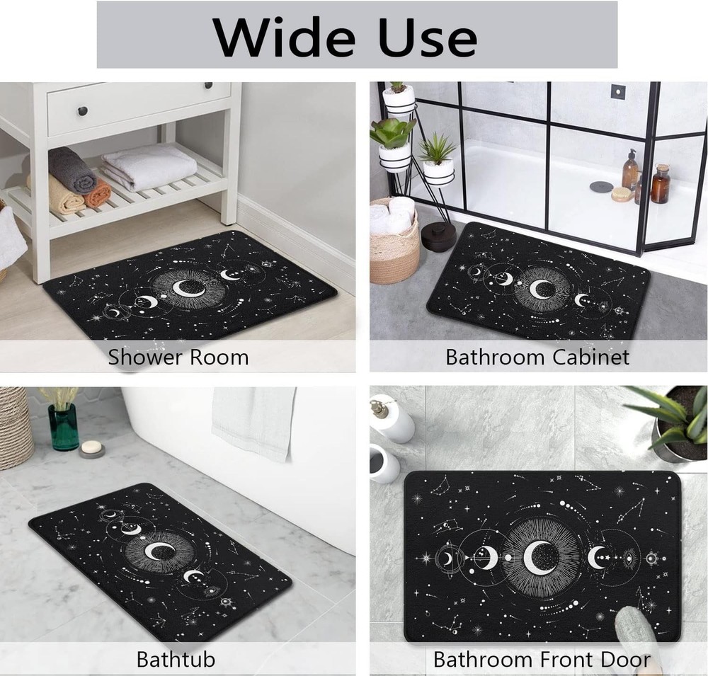 Goth Imitation Cashmere Bathroom Mat 1'5" x 2'3" (Rectangular),