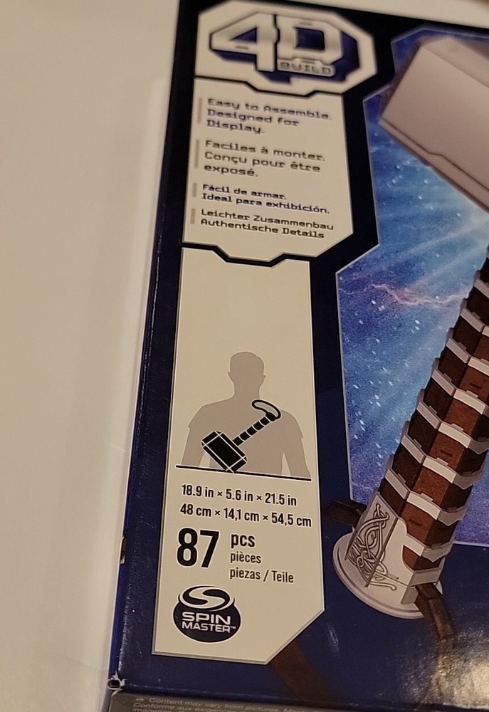 Marvel: 4D Build Thor Mjolnir Hammer 3D Puzzle Spin Master