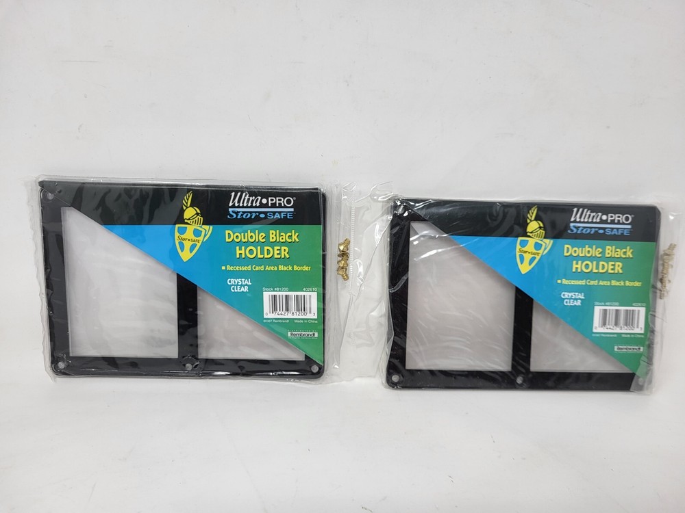 Two Ultra Pro Black Screw-down Double Card Holder Recessed