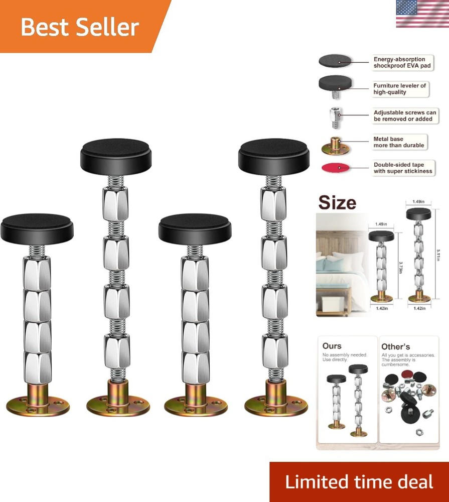 Adjustable Threaded Bed Frame Stabilizer - Stop Shaking & Enhance Sleep Quality