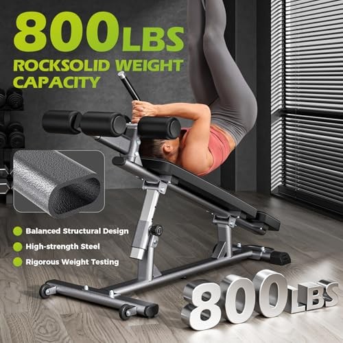 Semi-Commercial Sit-Up Bench with Reverse Crunch Handle for Ab & Core Workout