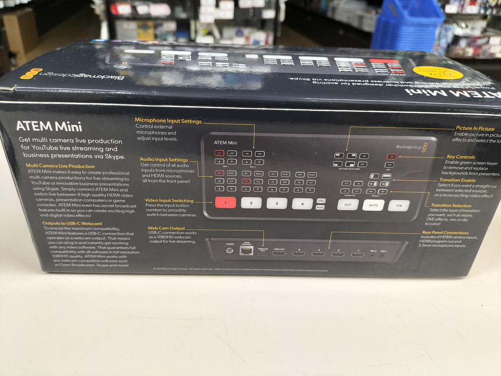 Blackmagic ATEM Mini HDMI Live Stream Switcher Tested Working Used