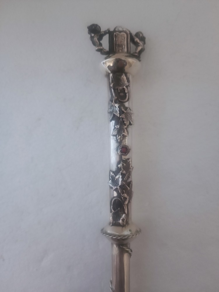 Antique Russian silver Judaica Torah pointer yad large 31 cm