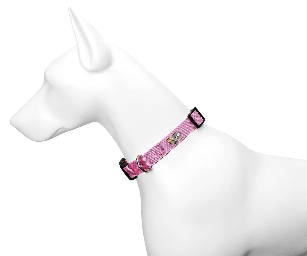 Pink Dog Collar Basic Adjustable Dog Collars for Puppy Small Medium Large Dog...