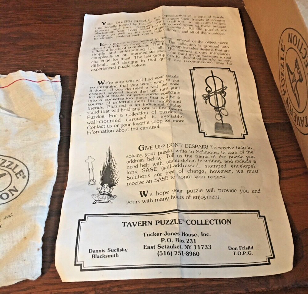 Tavern Puzzle Patience Puzzle with Stand & Original Packaging