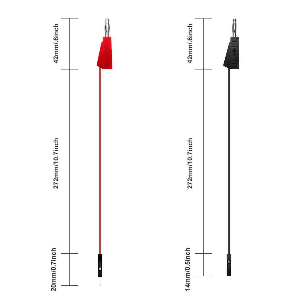 Peakelect Stackable Banana Plug to Breadboard Jumper Wire Soft Flexible Silicone