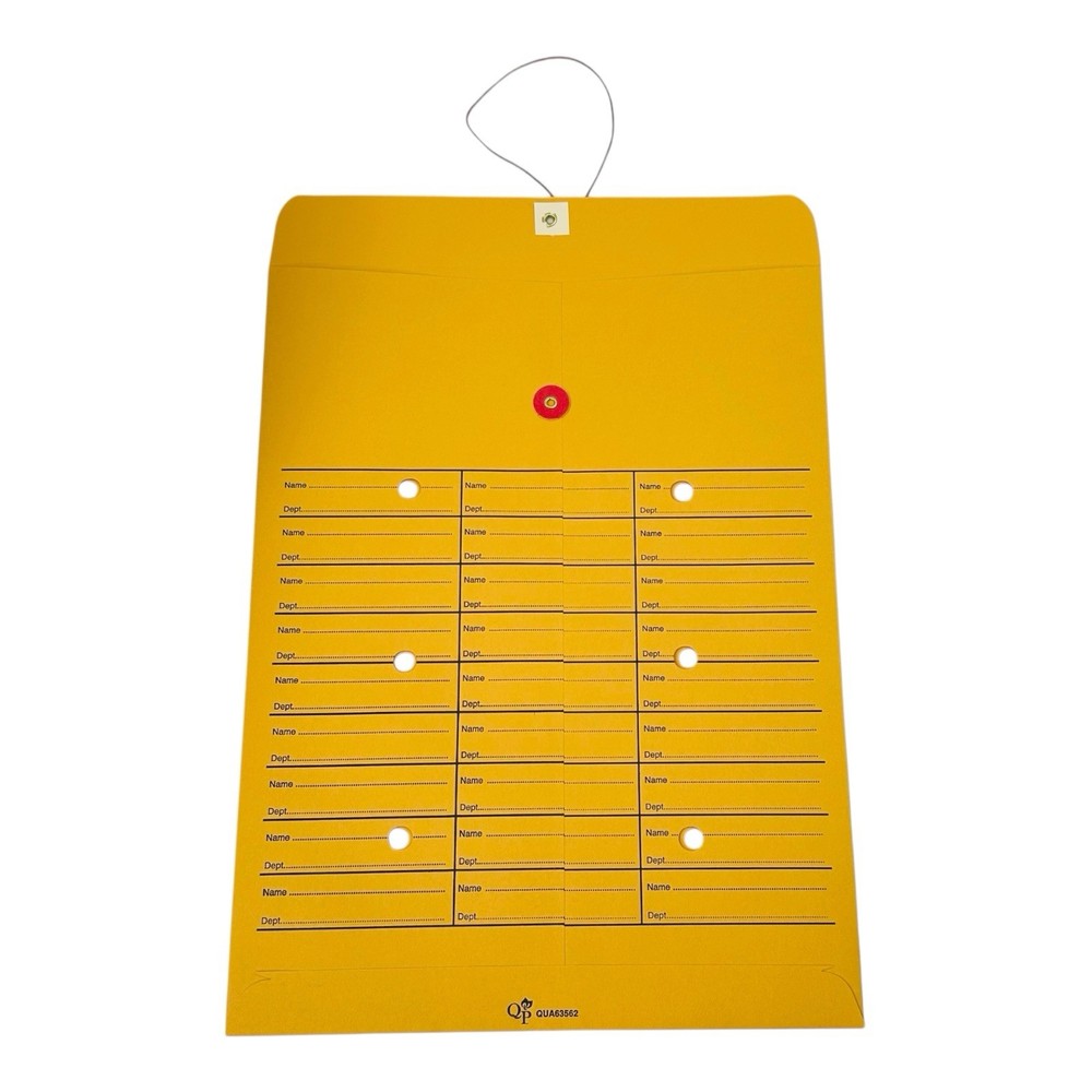 100 Envelopes Quality Park 10x13 Interdepartment 2 Sided 3 Column String&Button