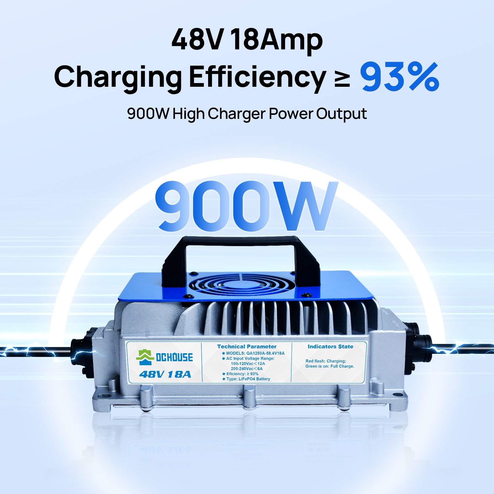 DC HOUSE 48V 100AH Golf Cart Lithium LiFePO4 Battery with 18A Charger Club Car