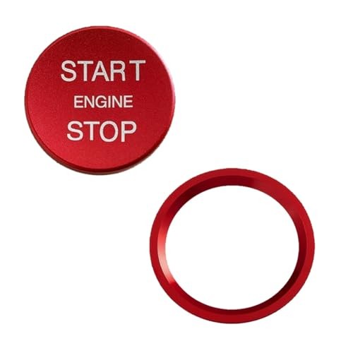 Car Engine Button Cover, Car One-Button Start Stop Push Button Decoration Red