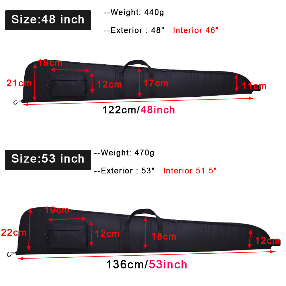 Kylebooker 48" 53in Soft Shotgun Case Rifle Cases for Non-Scoped Rifles Black