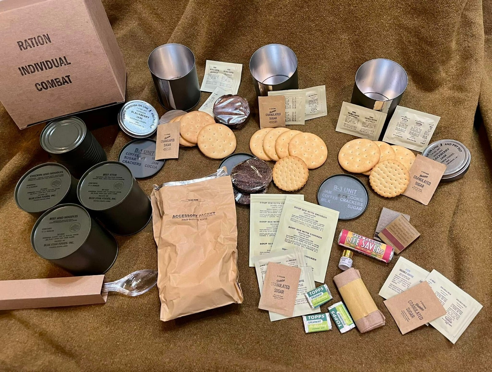 US Korean War Ration, Combat, Individual - Fully Edible Reproduction Ration