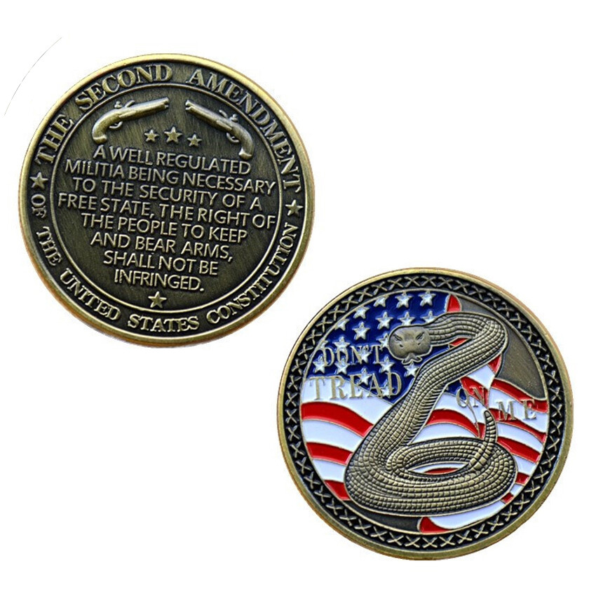 US Constitution The Second 2ND Amendment Don't Tread On Me Challenge Coin