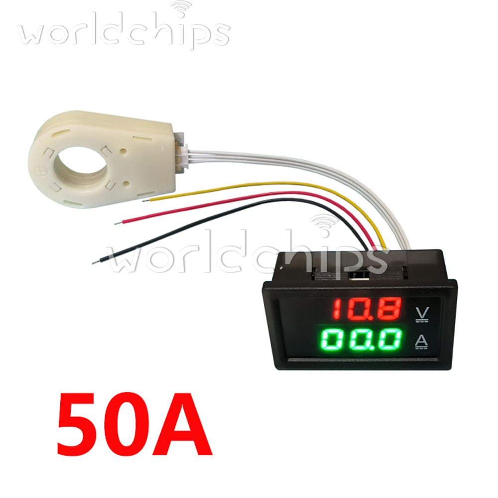 DC0-300V 50/100/200/400A Digital Current Voltage Meter Hall Ammeter Voltmeter