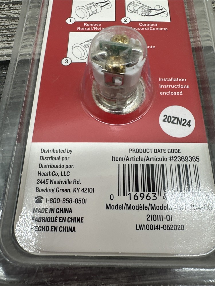 Utilitech Wired Lighted Button Nickel Finish #2369365 {XX}