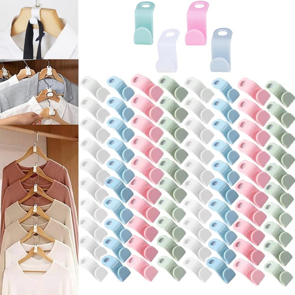 Clothes Hanger Connector Hooks, 80PCS Sturdy Mini Cascading Hanger Hooks, Thi...