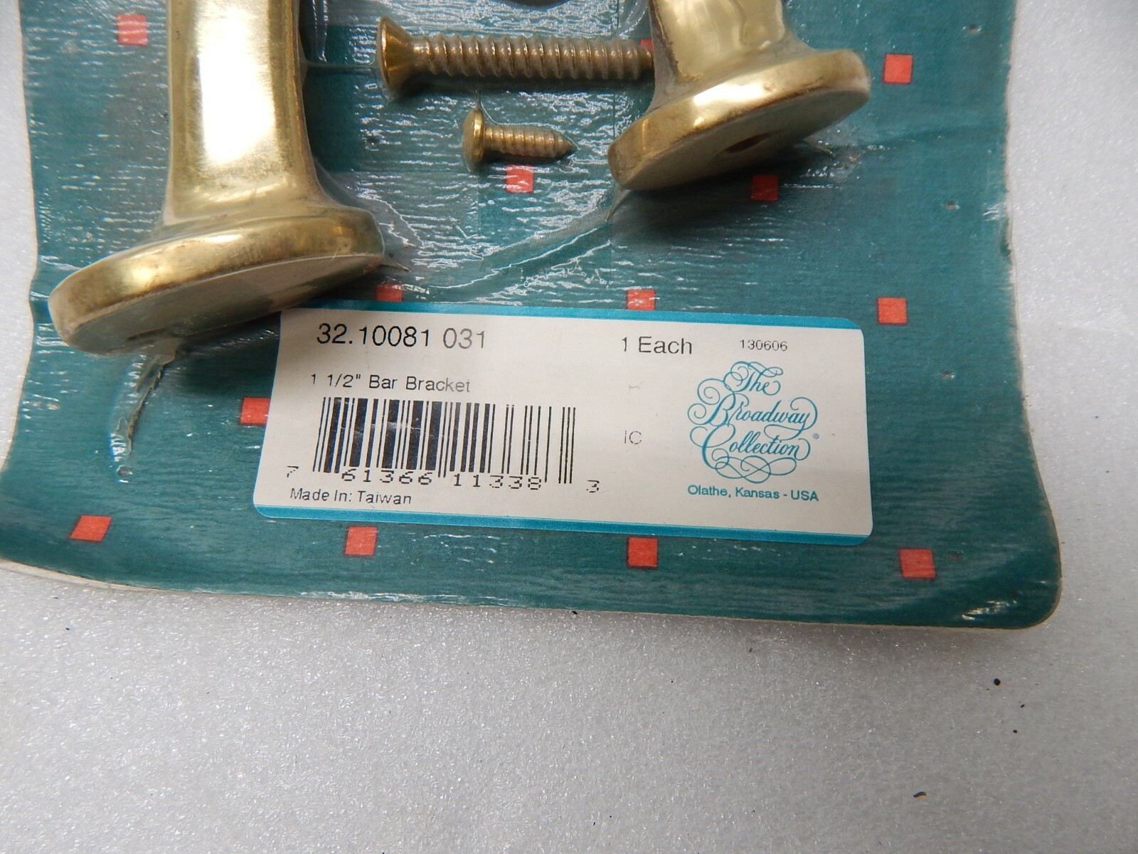 Bar Mount Foot Rail Bracket - Polished Brass - Fits 1.5" OD Tubing wall floor