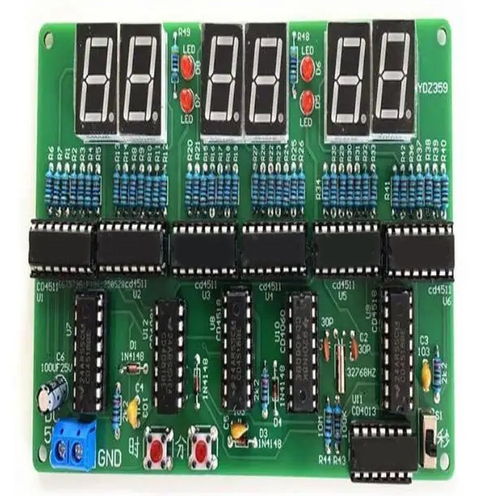 6 Digit Clock DIY Kit for Soldering Practice and Digital Timing Project