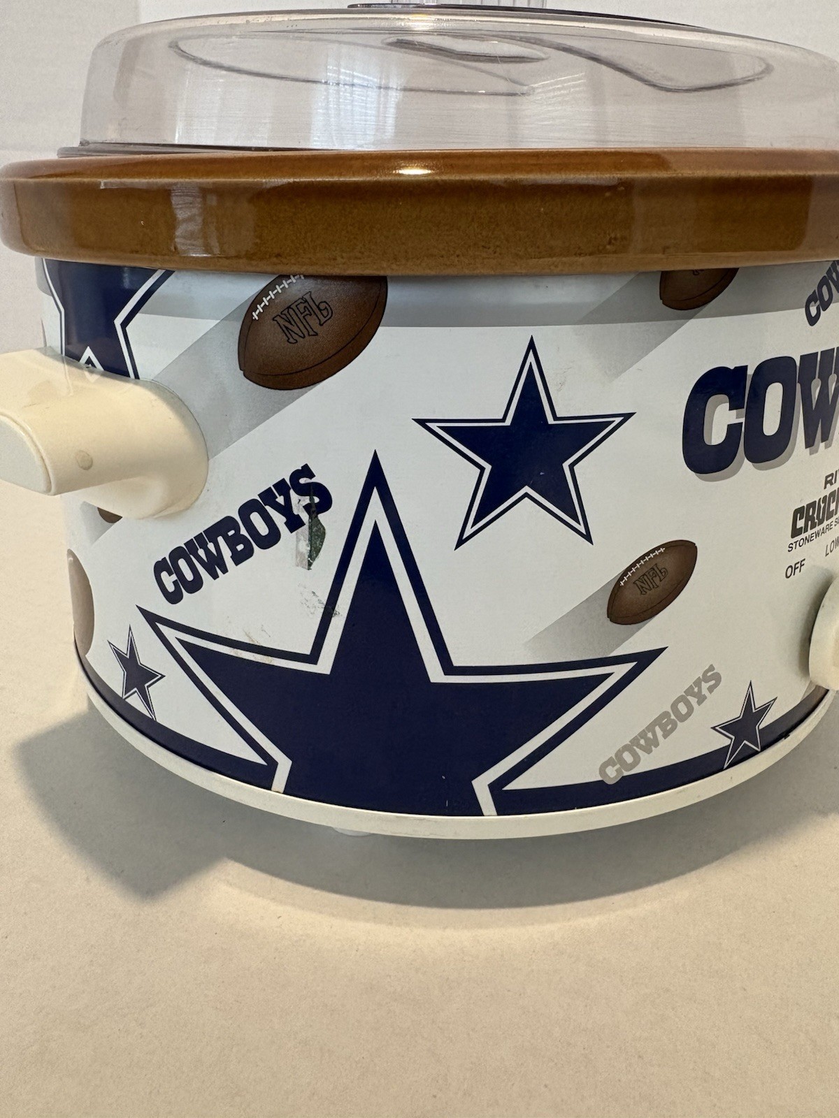 VINTAGE Rival Dallas Cowboys Slow Cooker Crockpot Stoneware 4qt