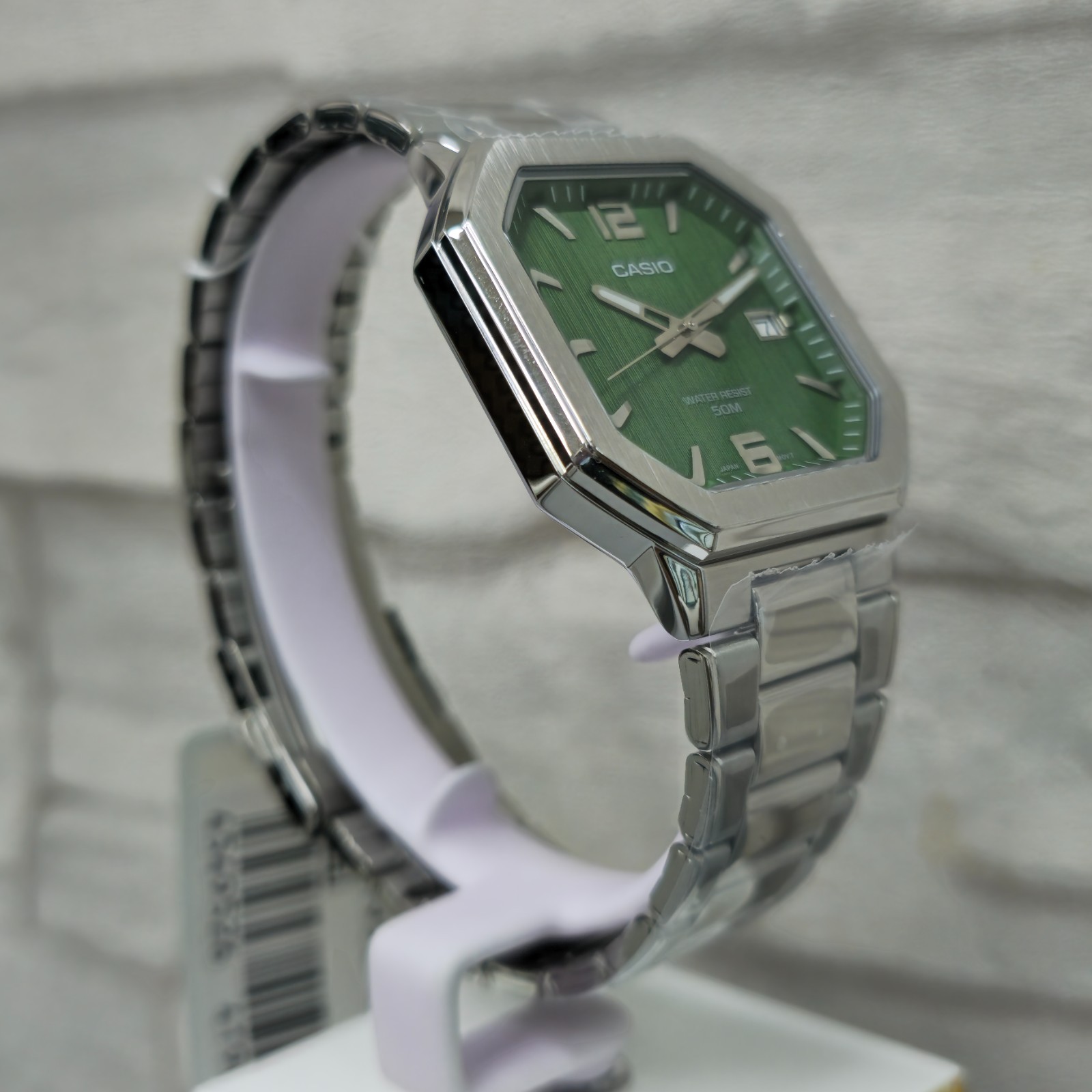 CASIO MTP‑B195 Series MTP-B195D-3A Green Dial Analog 38 mm Men’s Watch