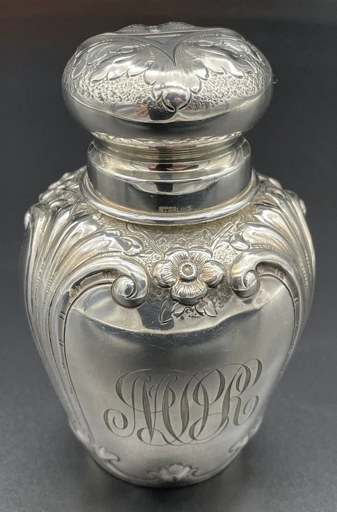 Sterling Silver Repousse Tea Caddy Meridian Britannia Co