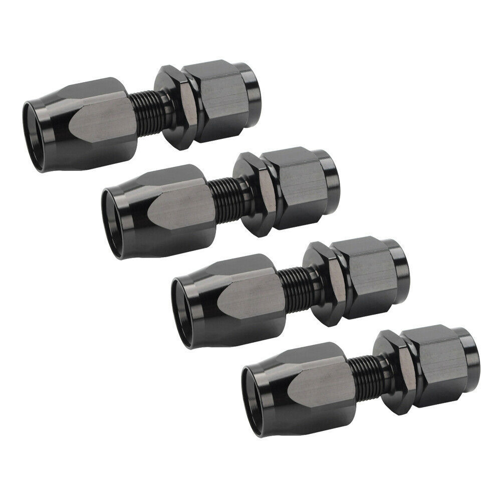 4PCs 6AN AN6 -6AN BLACK STRAIGHT SWIVEL FUEL OIL HOSE END FITTINGS