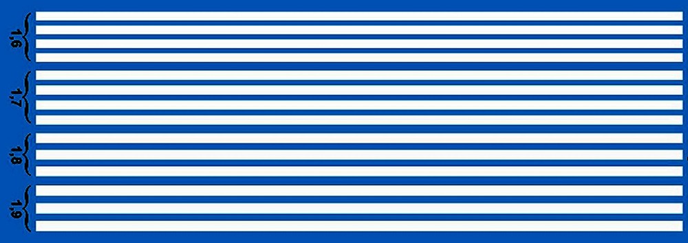 Stripes White Matt 1.6 - 1.9 mm 1:24 Decal Decals
