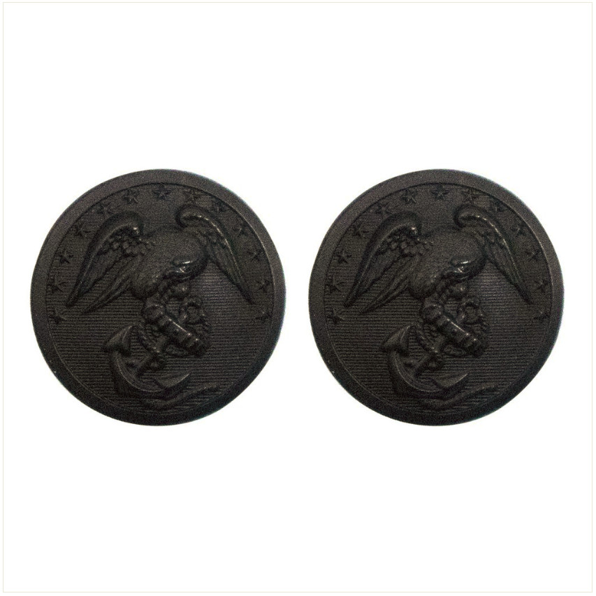 Vanguard MARINE CORPS BUTTON: 40 LIGNE - BLACK PLASTIC