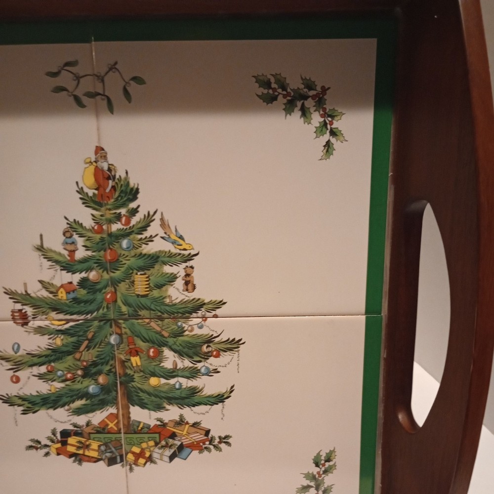 Christmas Tree Spode Four Tile Tray