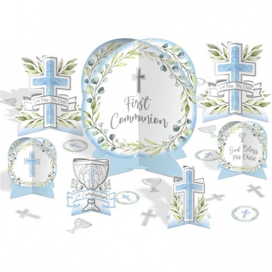 My First Communion Boy Table Decorating Kit Paper Religious Tableware Decor