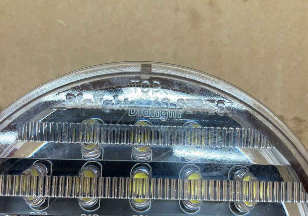 Dialight 24V Round White Backup Light Assy, PN: 46123CB