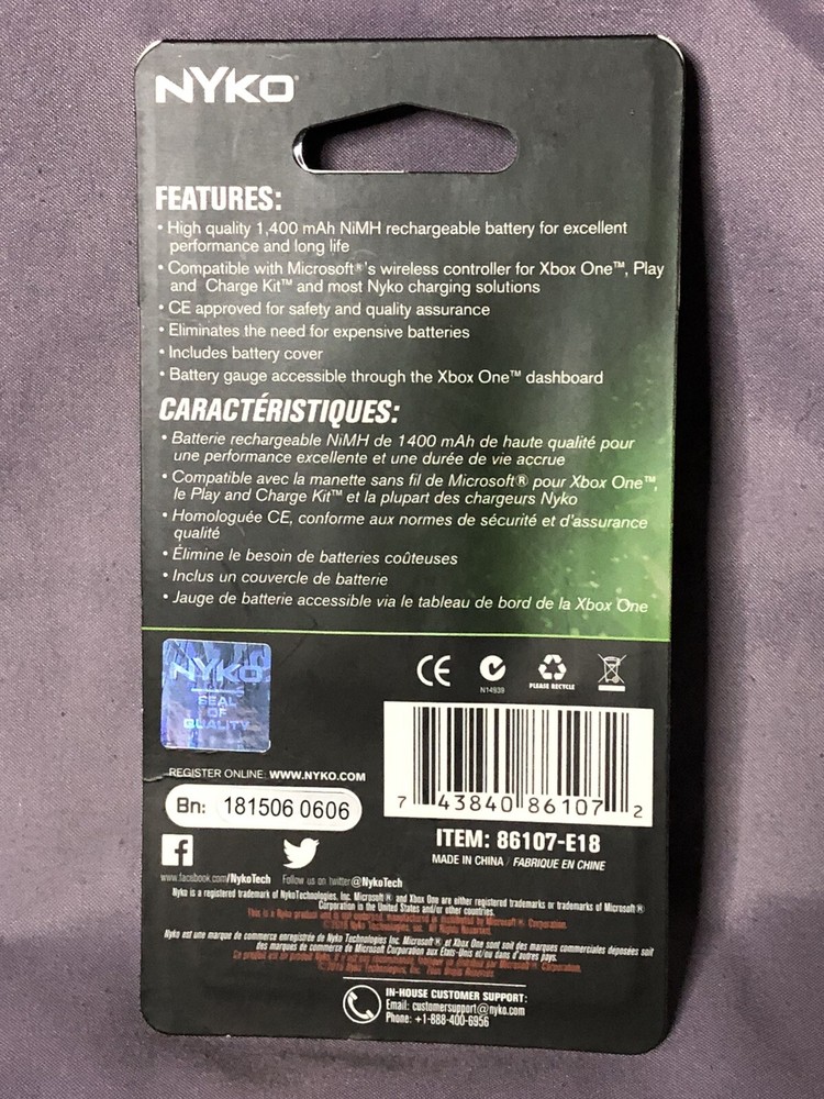 2 Nyko Xbox One Controller Power Pak + Charger Link