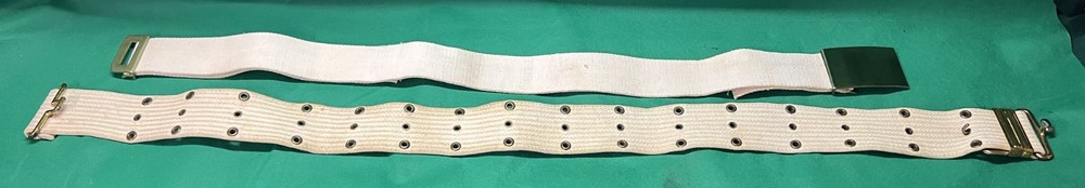 Two US Military White Web Belts
