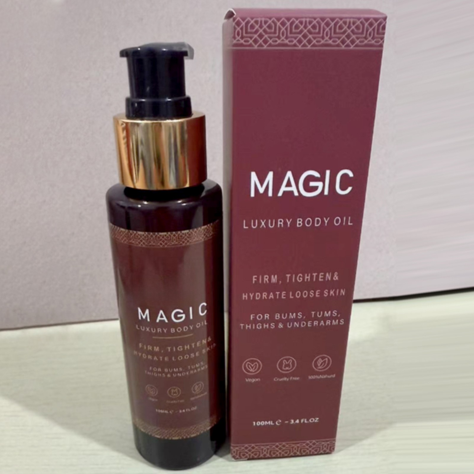 (2 PACK)BESQUE Magic Luxury Body Oil – Firms & Hydrates Skin 100% Natural 100ml