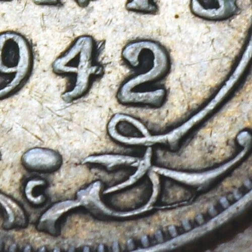 1942 Newfoundland 10 Cents Silver Mint Error
