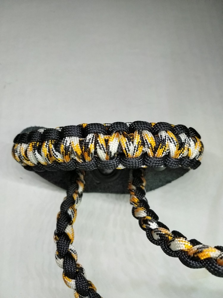 Paracord Bow Wrist Sling Black Orange White