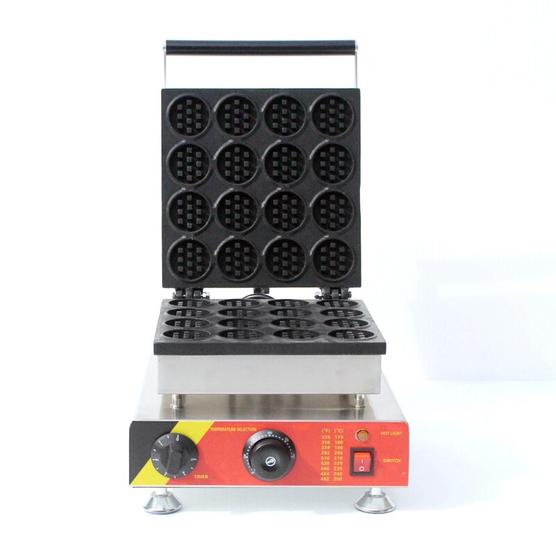 110V Electric 16Pcs Nonstick Mini Round Waffle Maker Baker Kitchen Machine