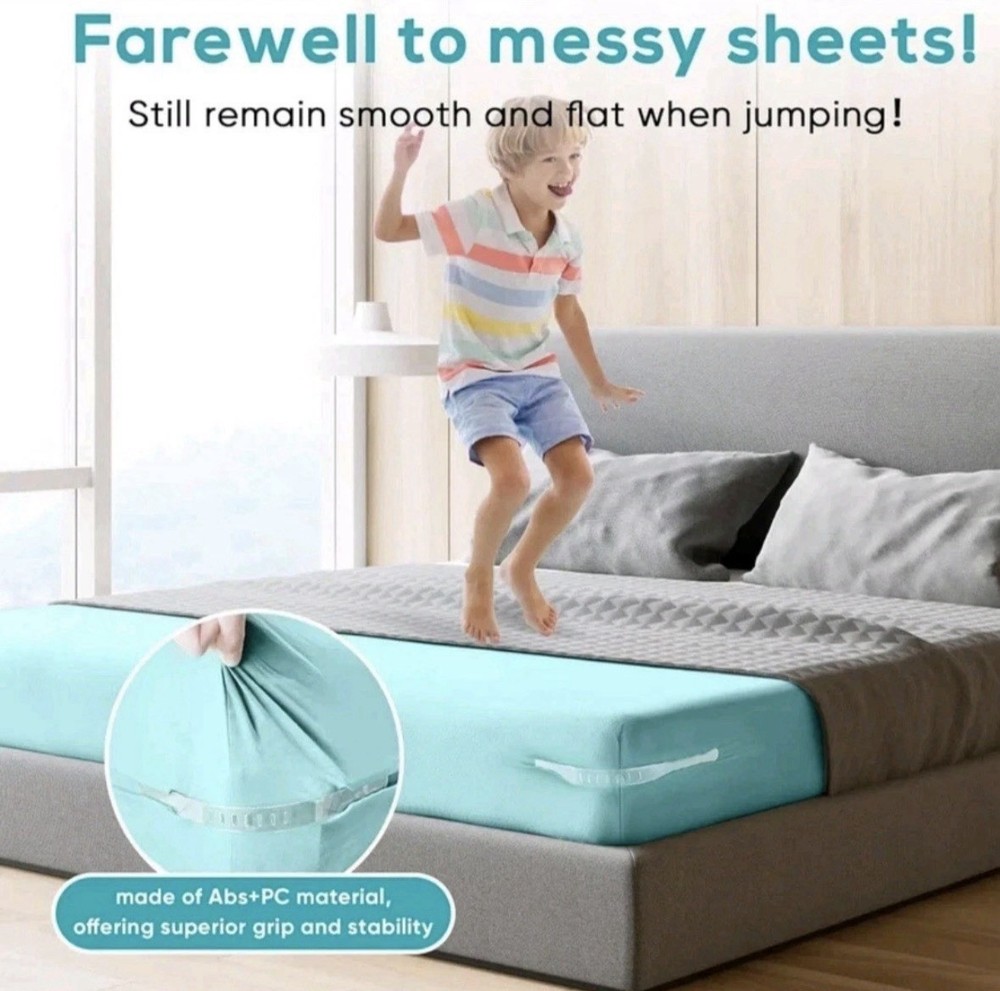 Lock Sheet Holders Keep Sheets Tight Heavy Duty Bed Sheet Holder Corner - White