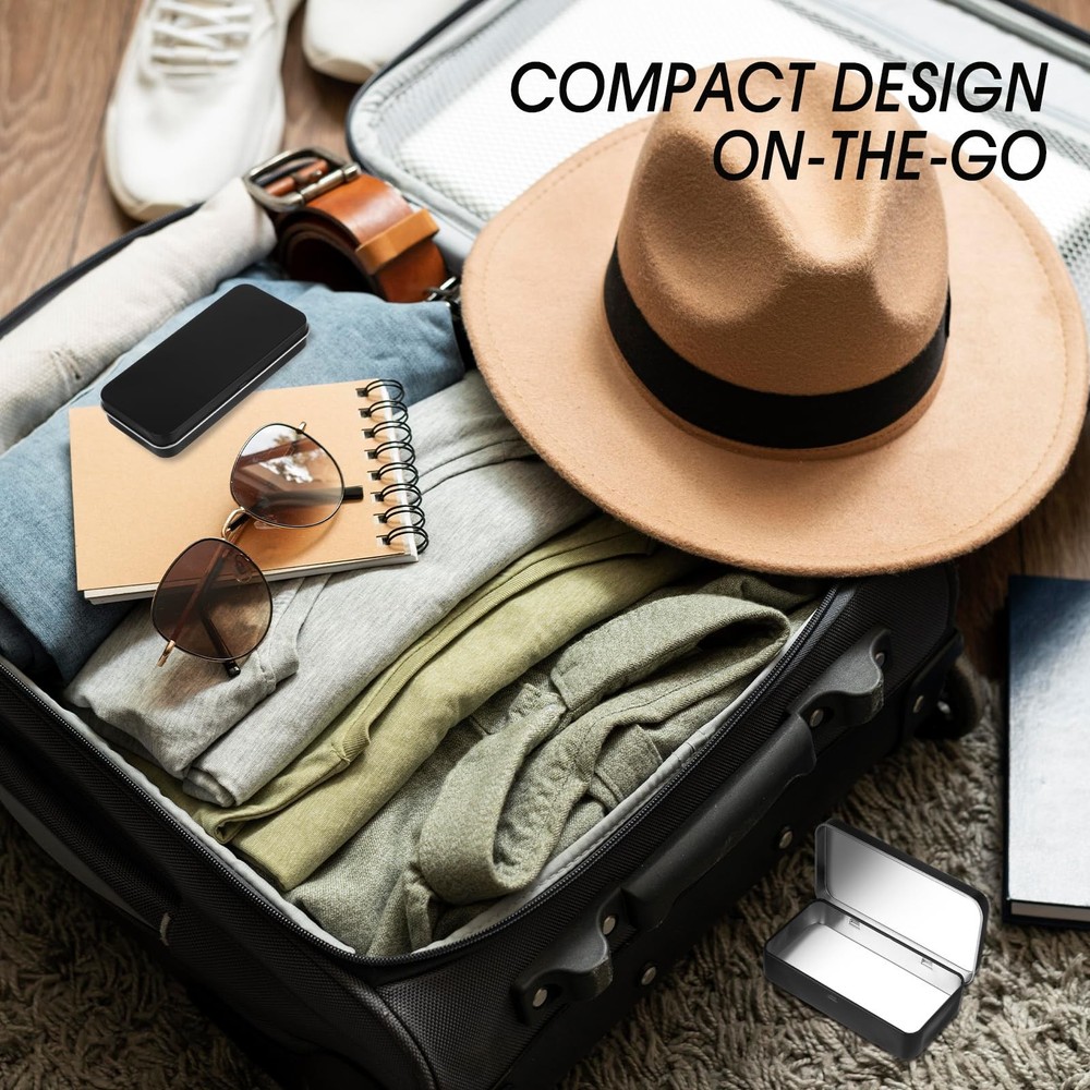 Tyqour Metal Rectangular Empty Hinged Tin Box Containers Metal Tin Box for Ho...