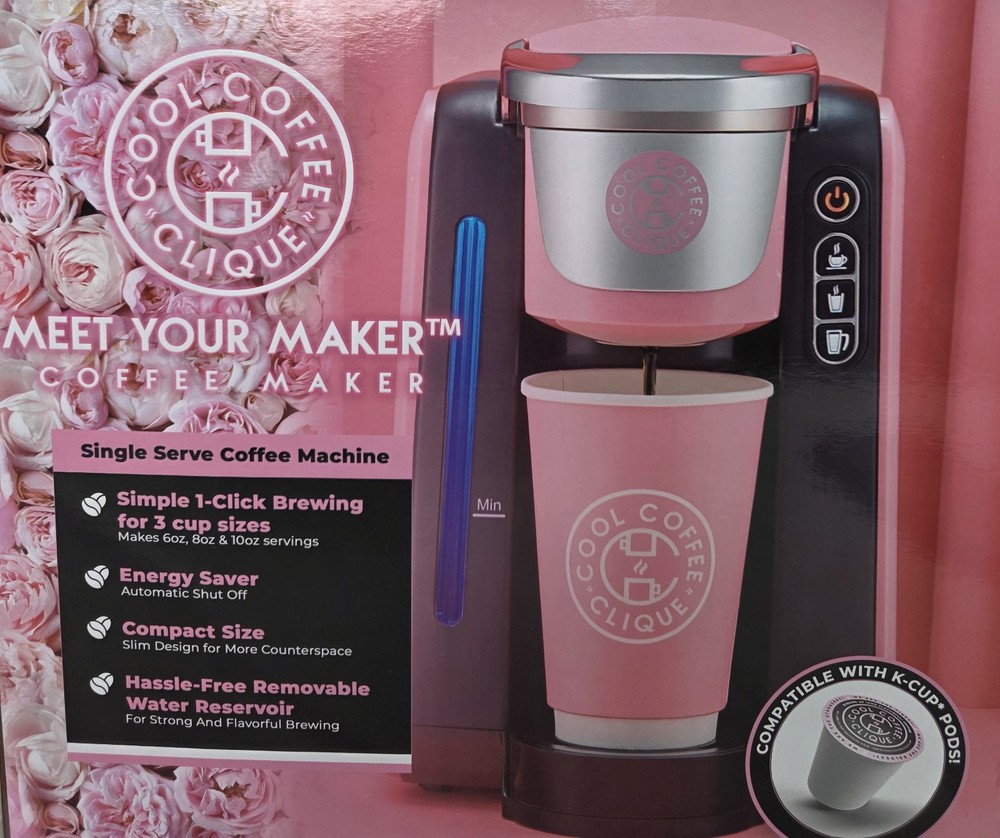 Cool Coffee Clique Stylish Coffee Maker Pink