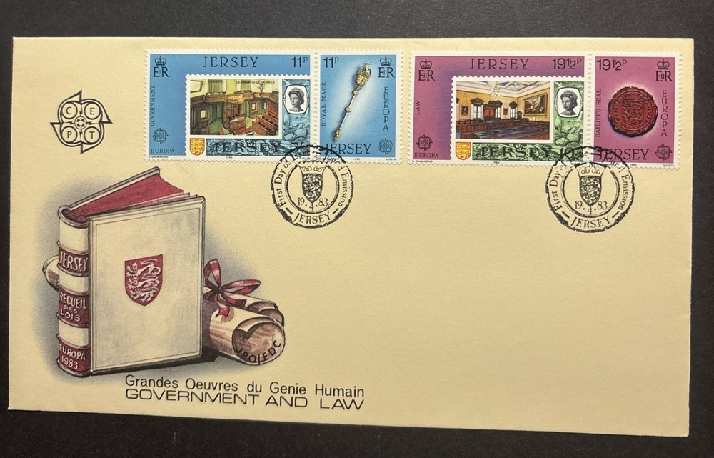 JERSEY 1983 EUROPA CEPT ENVELOPE UNC